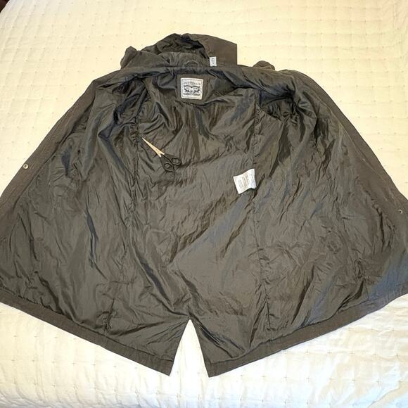 Levi's Hooded Anorak Jacket Women's M | Army Green Cotton Utility Parka - Picture 7 of 15